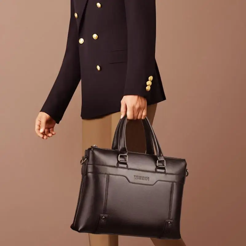 Деловой повседневный мужской портфель сумка через плечо для ноутбука дорожная кожаная сумка