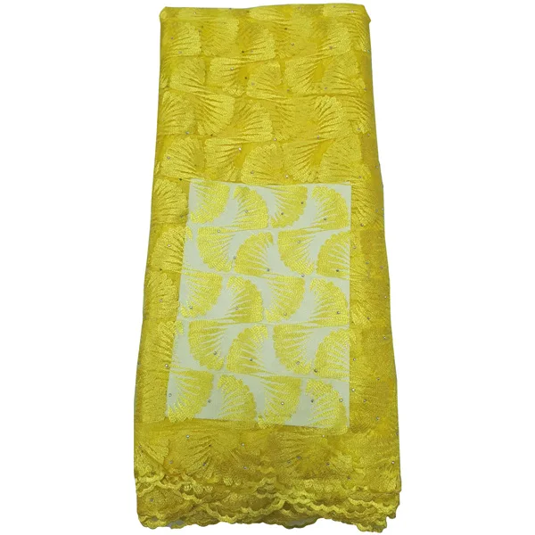 yellow Последняя нигерийская кружевная ткань Высокое качество Кружева Французский тюль кружева бисером кружевная ткань Африканская кружевная ткань для свадебного платья - Цвет: yellow