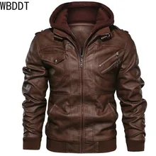 WBDDT, мужская кожаная куртка, зимняя мотоциклетная толстовка с капюшоном из искусственной кожи, винтажная мотоциклетная Черная куртка, одежда, европейский размер, Прямая поставка