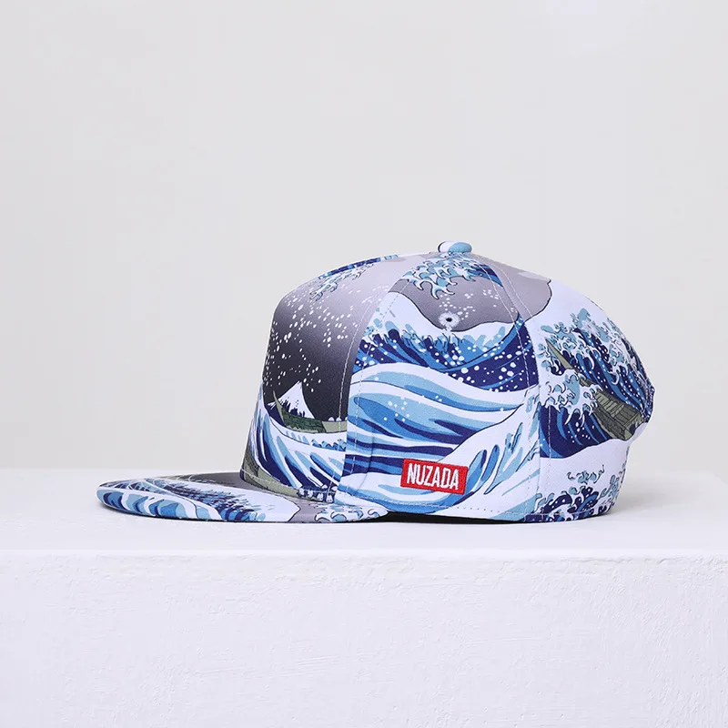 

Summer Outdoor Men's Baseball Cap Printed Flat Cap Korean-style Hat Women's Hip Hop College Style Hip Hop Brim Hat
