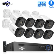Hiseeu 8CH 1080P POE NVR CCTV система безопасности комплект H.265 2.0MP аудио запись ip-камера водонепроницаемый наружный комплект видеонаблюдения