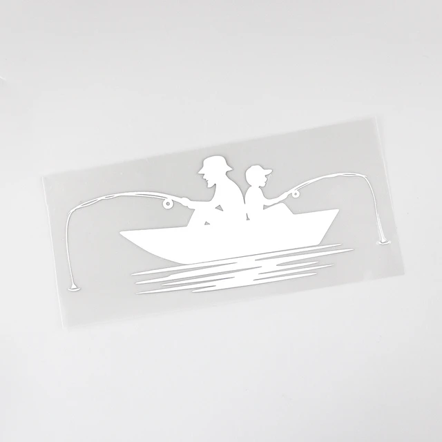 YJZT 16.6CMX6.9CM Fisher with Son Fishing Boat Fisherman Decal Vinyl Car  Sticker Black/Silver 8A-0859 - AliExpress