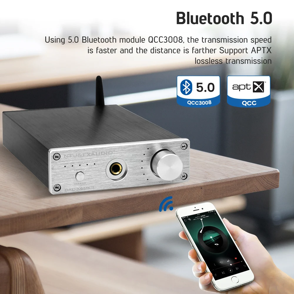 Декодер FX Audio HiFi DAC цифро аналоговый Bluetooth 5 0 стерео аудио усилитель для наушников