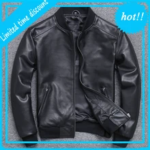 Мужские Куртки из натуральной кожи больших размеров, брендовые винтажные Высококачественные мягкие пальто из воловьей кожи для мужчин, приталенная повседневная черная куртка на молнии