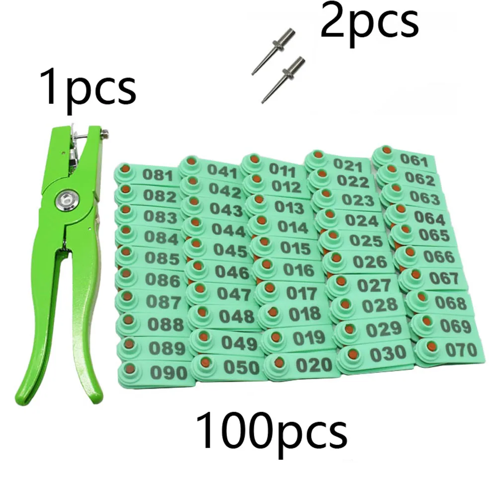 Használati Állati Állatállomány-Ellátás No.001-100 Juh Fülcímke Lézer Típusú Réz Fej Fülbevalók Állati Kellékek 5 Színű - Image 6