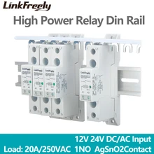 TRC-25A20C24 relé de alta potência entrada do trilho din 24vdc/ac 20ma saída 250vac 20a eletromagnética módulo placa controle relé contato