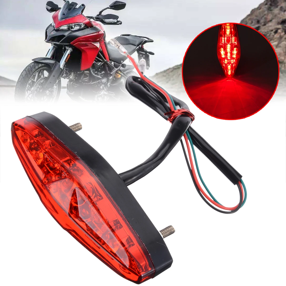 

1PC Universal Motorcycle ATV Rear Tail Brake Stop Lamp 15LED Running Light High Quality Moto Accessories For Honda For Ducati
