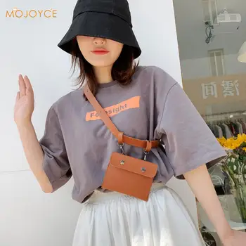 

Pure Color Women Messenger Bag Pouch Leather Crossbody Female Casual Purse Casual Waist Bag Chest Phone Pouch Pockets