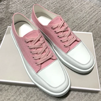 

Charei French Original Design Fashion Avant-garde Couple Shoes Official Latest Brand Element First Layer Cowhide Splicing Canvas