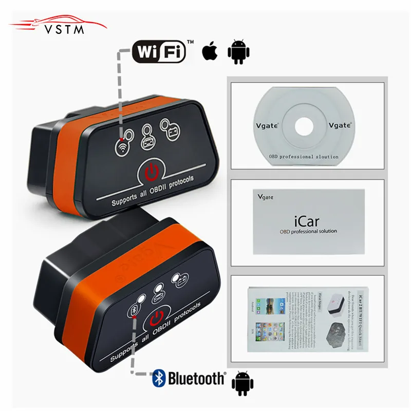 

2019 Vgate iCar 2 Bluetooth/Wifi Version ELM327 OBD2 Code Reader iCar2 For Android/ PC