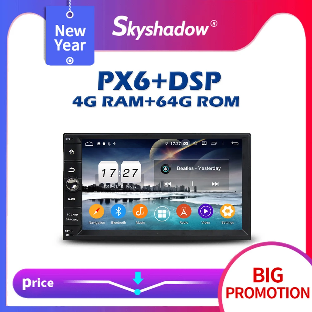 PX6 DSP IPS Android 10 0 4 Гб + 64 ГБ для универсального автомобильного dvd плеера GPS карта RDS