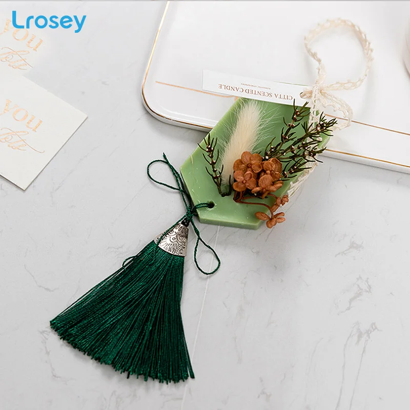 Green grass tassel Ароматическая свеча ломтик аромат сушеный цветок Романтическая свадьба центральный подарок на день рождения коробка натуральный дом для украшения комнаты украшения - Цвет: Green grass tassel