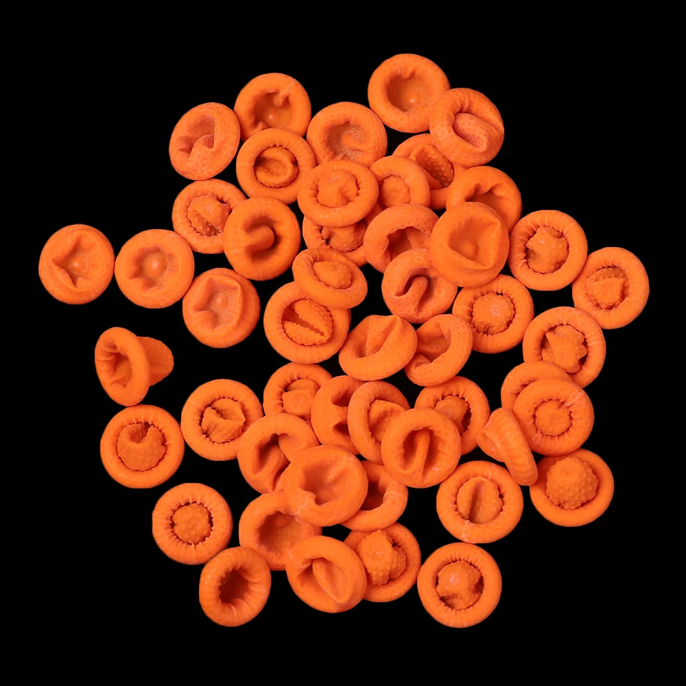 100PCS Finger Cots Orange Reusable Natural Rubber Latex Non-slip Finger Cover Fingertip Protector Industry Gloves Nail Art Tool disposable finger covers