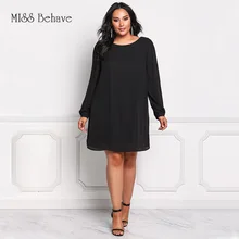 Новое Стильное платье большого размера в европейском и американском стиле, свободное шифоновое платье с длинными рукавами