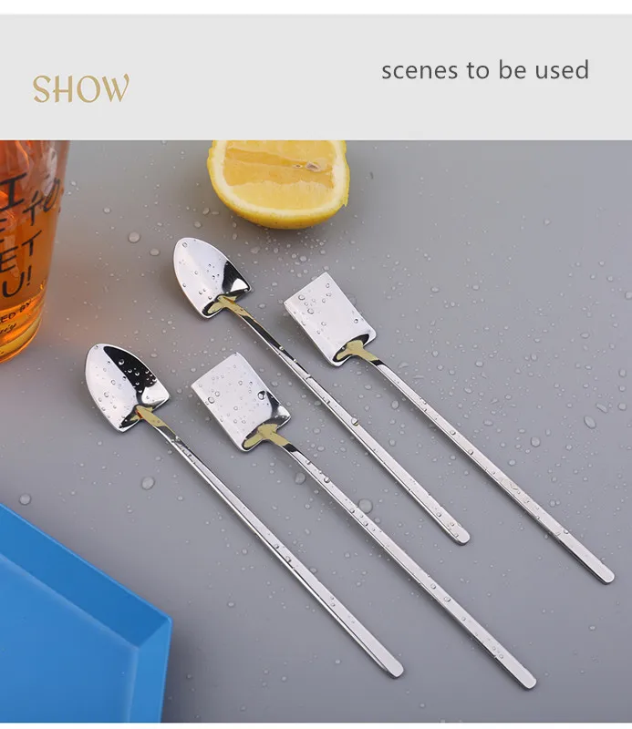 Description Picture 4 of item1/2pcs Set Stainless Steel Shovel & Point Spoons Coffee Tea Spoon Ice Cream Dessert Tip Scoops Cutlery Tableware SetKitchenTools