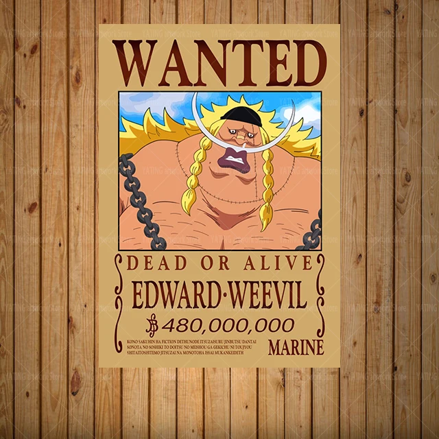 One Piece Luffy Canvas Painting Anime Retro Wanted Character Poster Wall Art Print Modern Home Children's Bedroom Decoration Mur as the picture shows