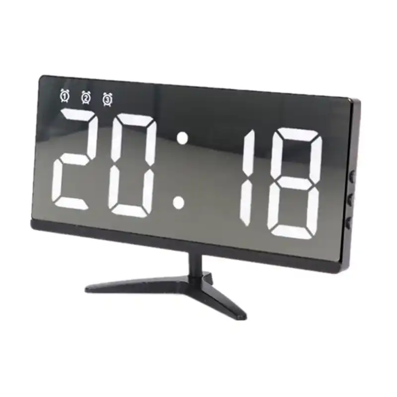 Featured image of post Digital Led Mirror Alarm Clock Instructions / Digital alarm clock large mirrored led display snooze function workday alarm dimming mode beside clock for bedroom decor.
