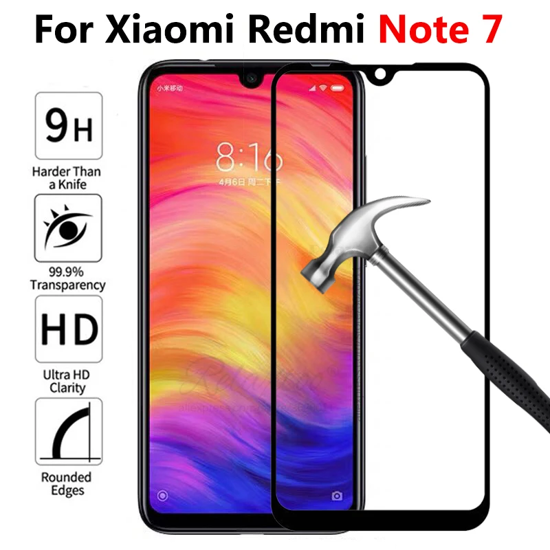 Стекло для Xiaomi redmi note 7 полное закаленное стекло Защита экрана xiomi Redmi note7 защитная
