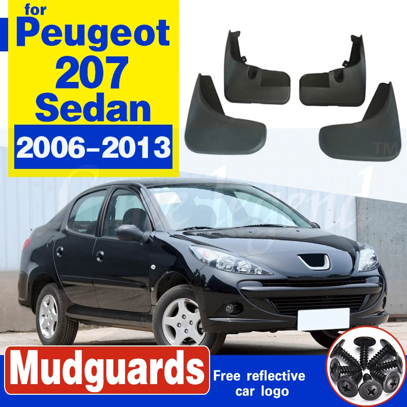 

4 шт., автомобильные передние и задние брызговики для Peugeot 207
