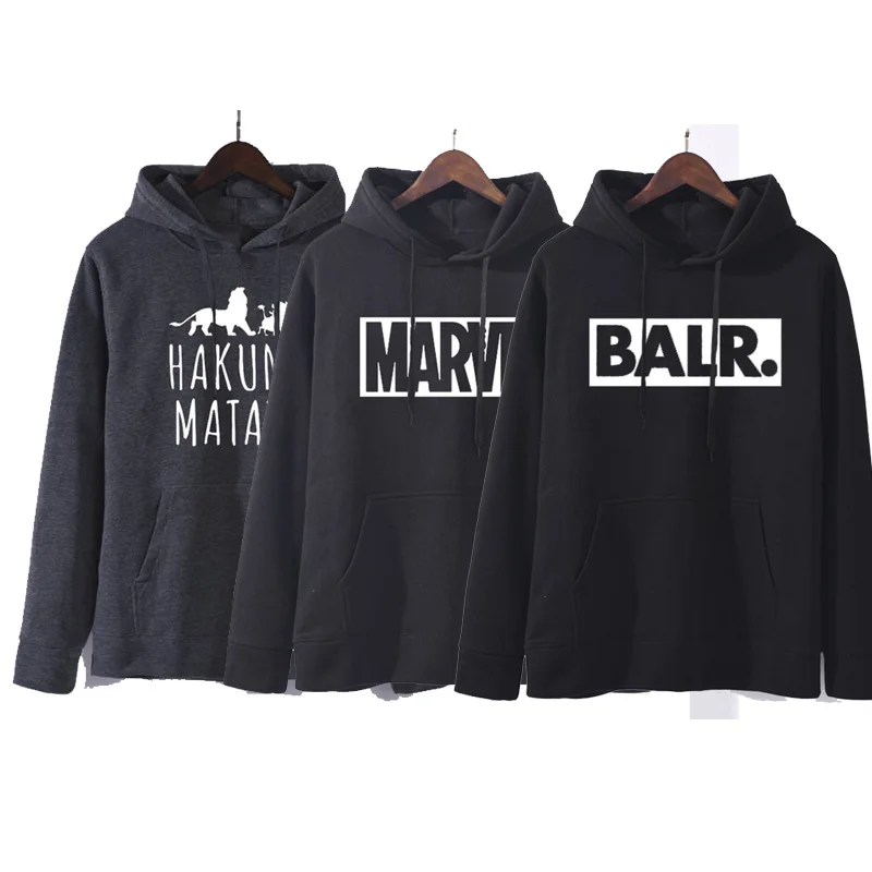 

New BALR Fleece Casual Unisex Hoodies Sweatshirt Cool Hip Pop Pullover Marvel Hip Hop Sportwear Coat Hakuna Matata Tracksuit
