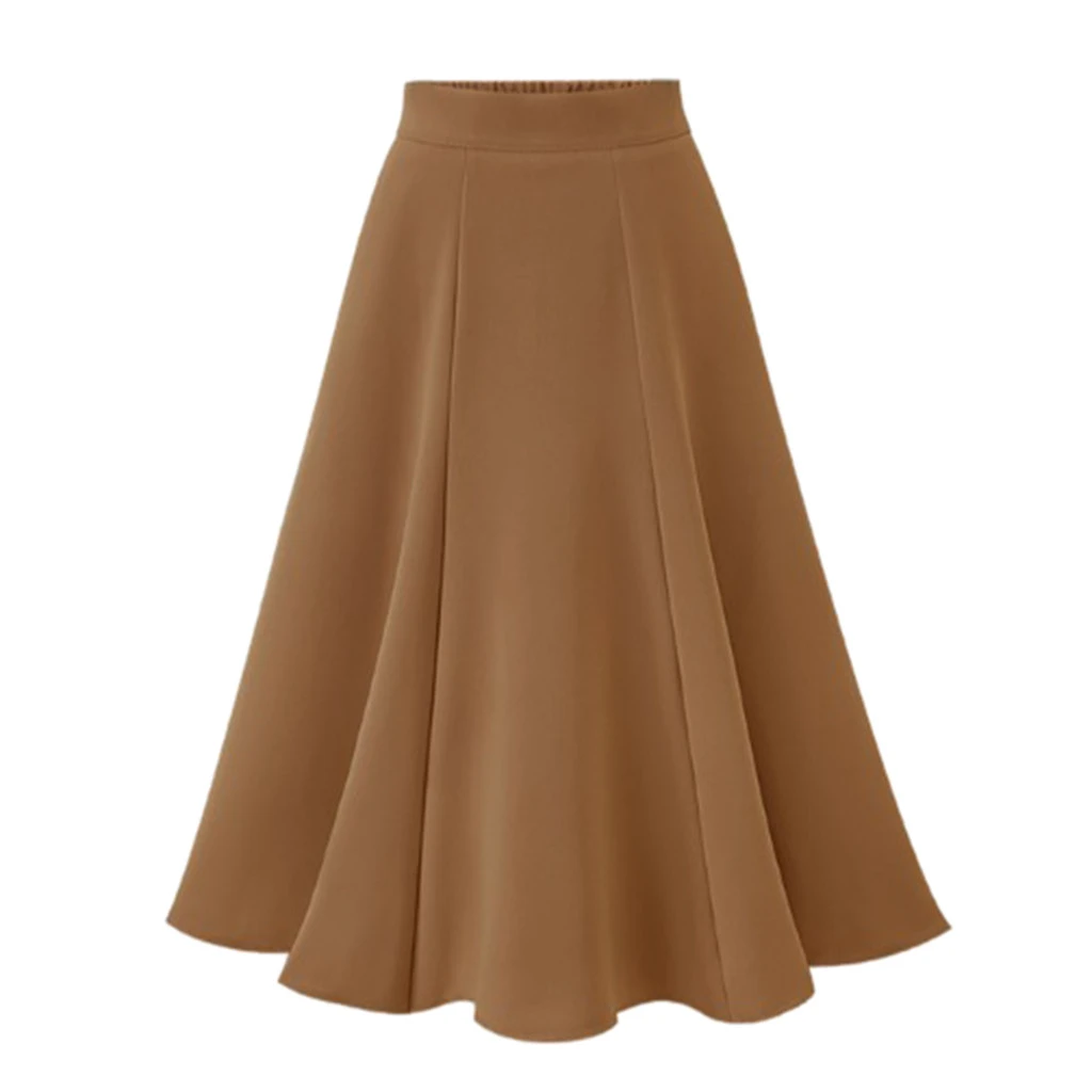FREE OSTRICH 2019 Women Long Pleated Skirt High Waist Casual Party Cotton Thin Solid Solid Color Plus Size Loose Skirts 920