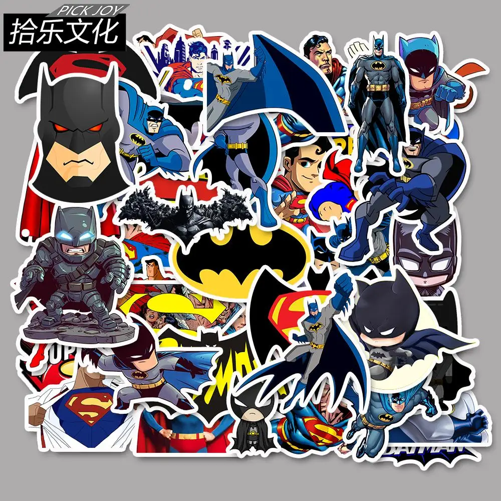 

45Pcs/Lot SUPERMAN BATMAN Waterproof Cartoon Sticker For Kids Toy Luggage Skateboard Phone On Laptop Moto Bicycle Wall Guitar