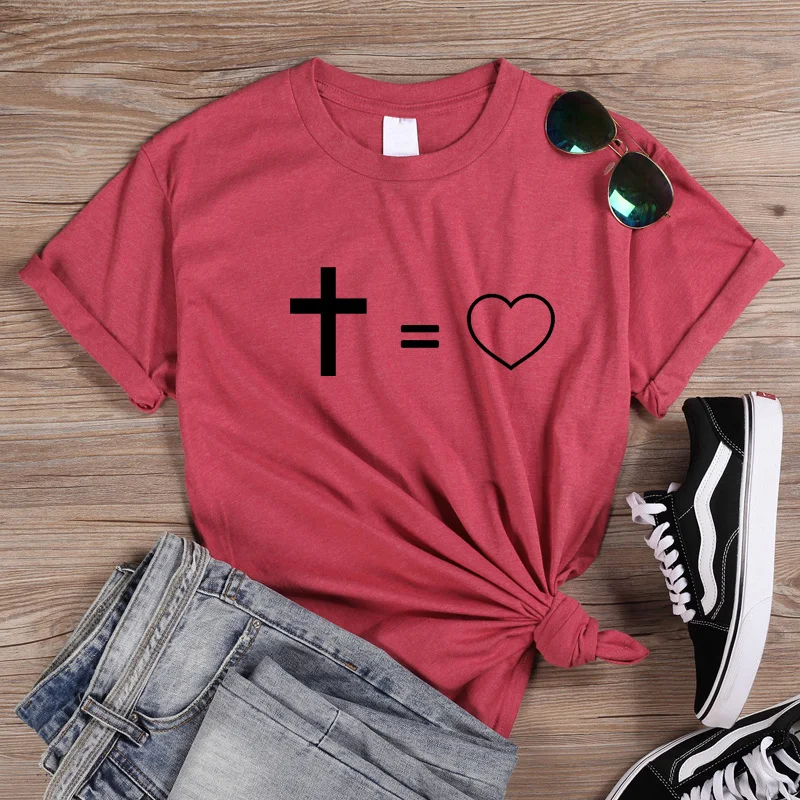 Футболки ONSEME Jesus is equal to love, женская одежда, футболка с изображением Иисуса Креста, Христианские Футболки, хлопковые футболки, топы 90s Q-935