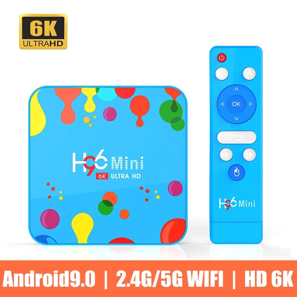 

H96 Mini Android 9.0 TV Box Allwinner H6 Quad Core 6K H.265 Wifi netflix Youtube Set top box H96mini 4GB32GB