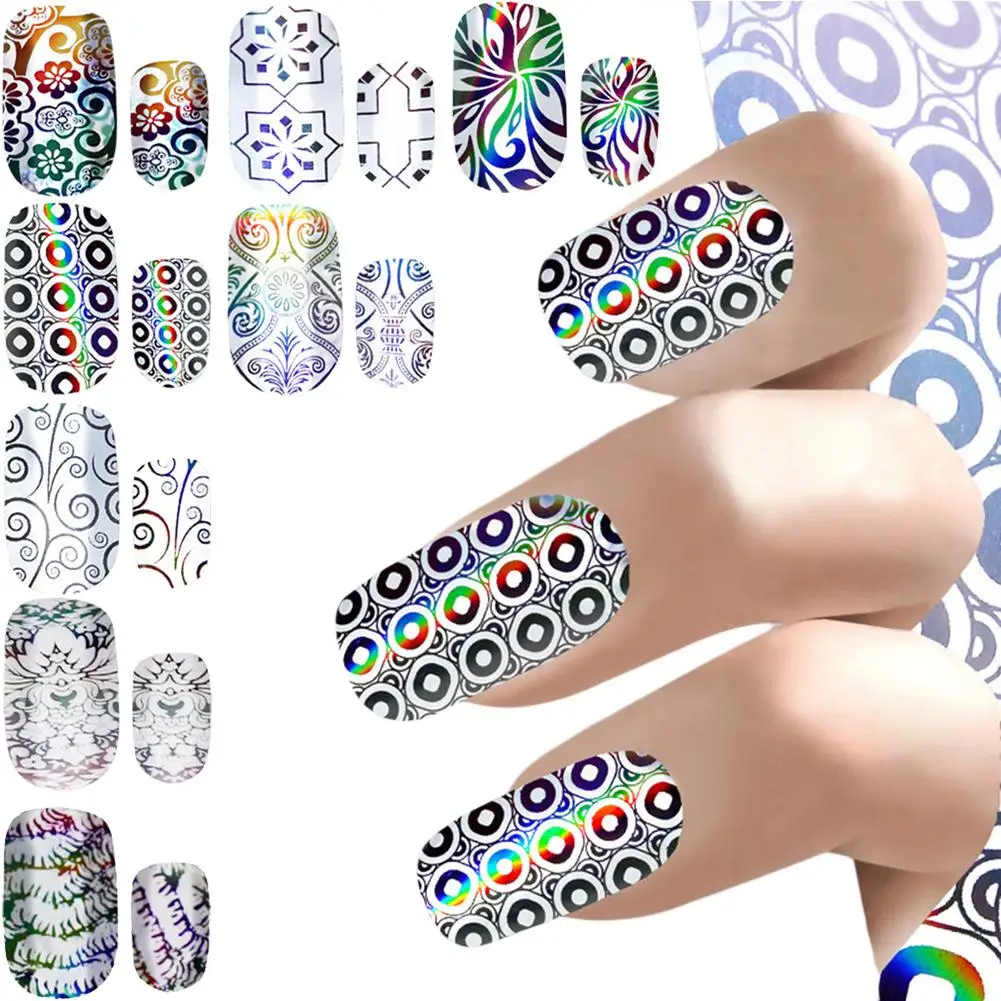 

1pcs Glitter Nail Foil Transfer Sticker Laser Paper For Nail Art Design Fashion Starry Sky Style Nail Art Sticker Tools