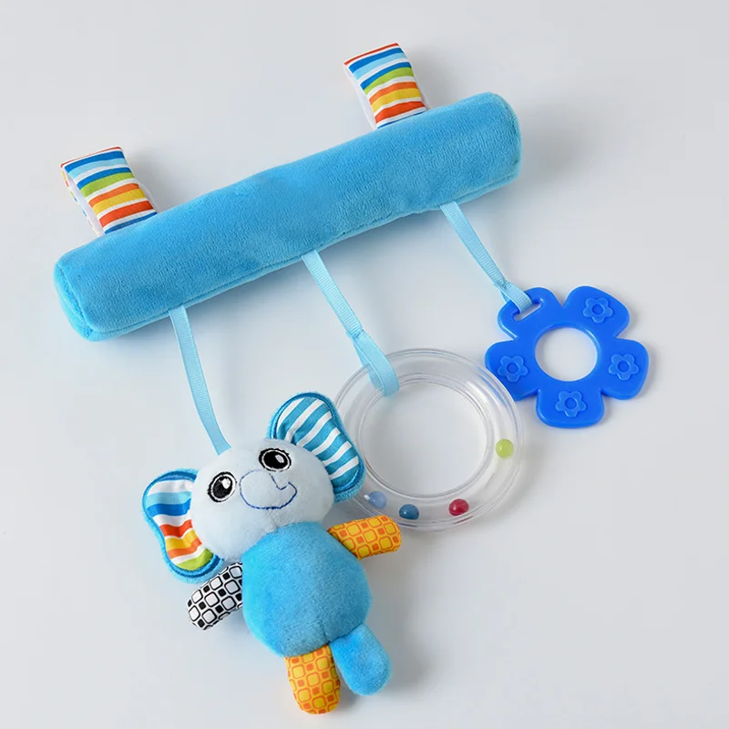 Детская коляска, подвесная игрушка, плюшевый писк, животное, погремушка, круг, прорезыватель, детские игрушки, высокое качество