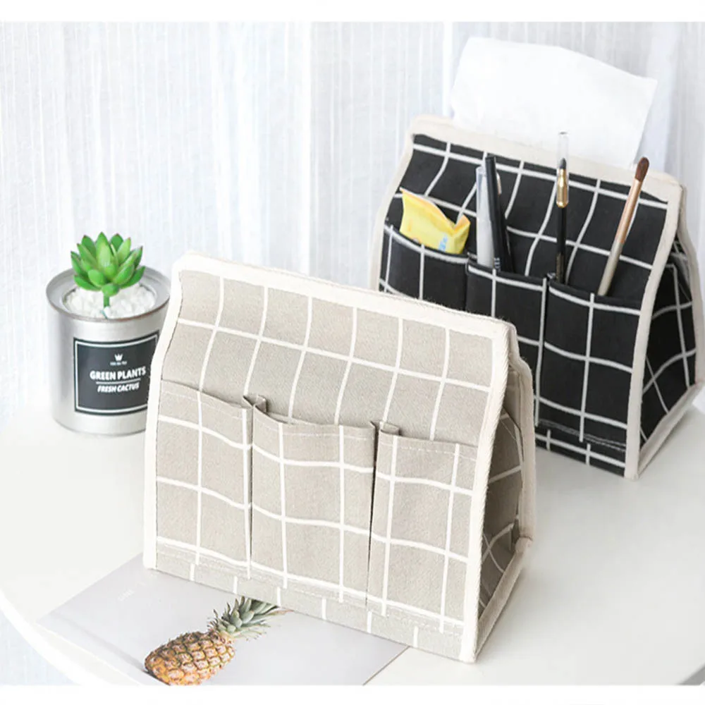 

Simple Cotton And Linen Tissue Box Napkin Small items Waterproof Storage Bag Car Home bathroom