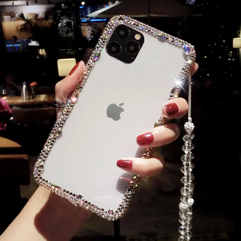 Чехол со стразами для iPhone 12 Mini 11 Pro Max 6S 7 8 Plus X XR XS MAX | Мобильные телефоны и