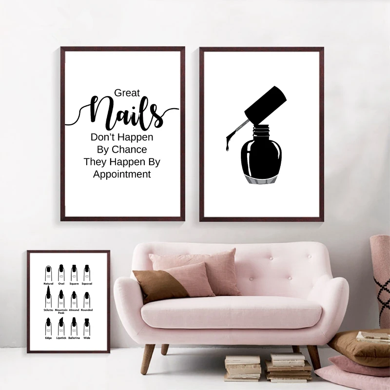 Salone di bellezza decorazione murale salone di bellezza arte murale pittura su tela smalto citazione poster e stampe Nail Tech artista regalo - immagine 3