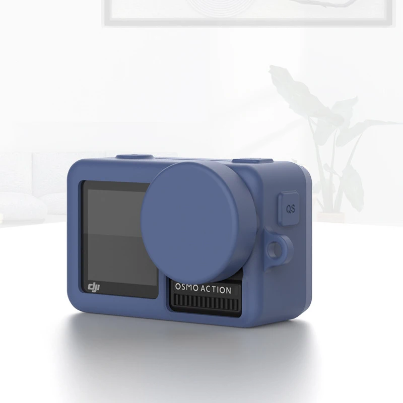 Защитный чехол для спортивной камеры Dajiang Lingbi Osmo, силиконовый защитный чехол для TYPE-C, гнездо для микрофона - Colour: dark blue