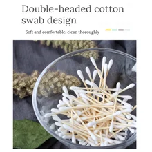 20-40pc Hotel Family Disposable Absorbent Cotton Swabs Beauty Makeup Sticks,double-ended Cotton Swabs To Clean Ears and Nostrils