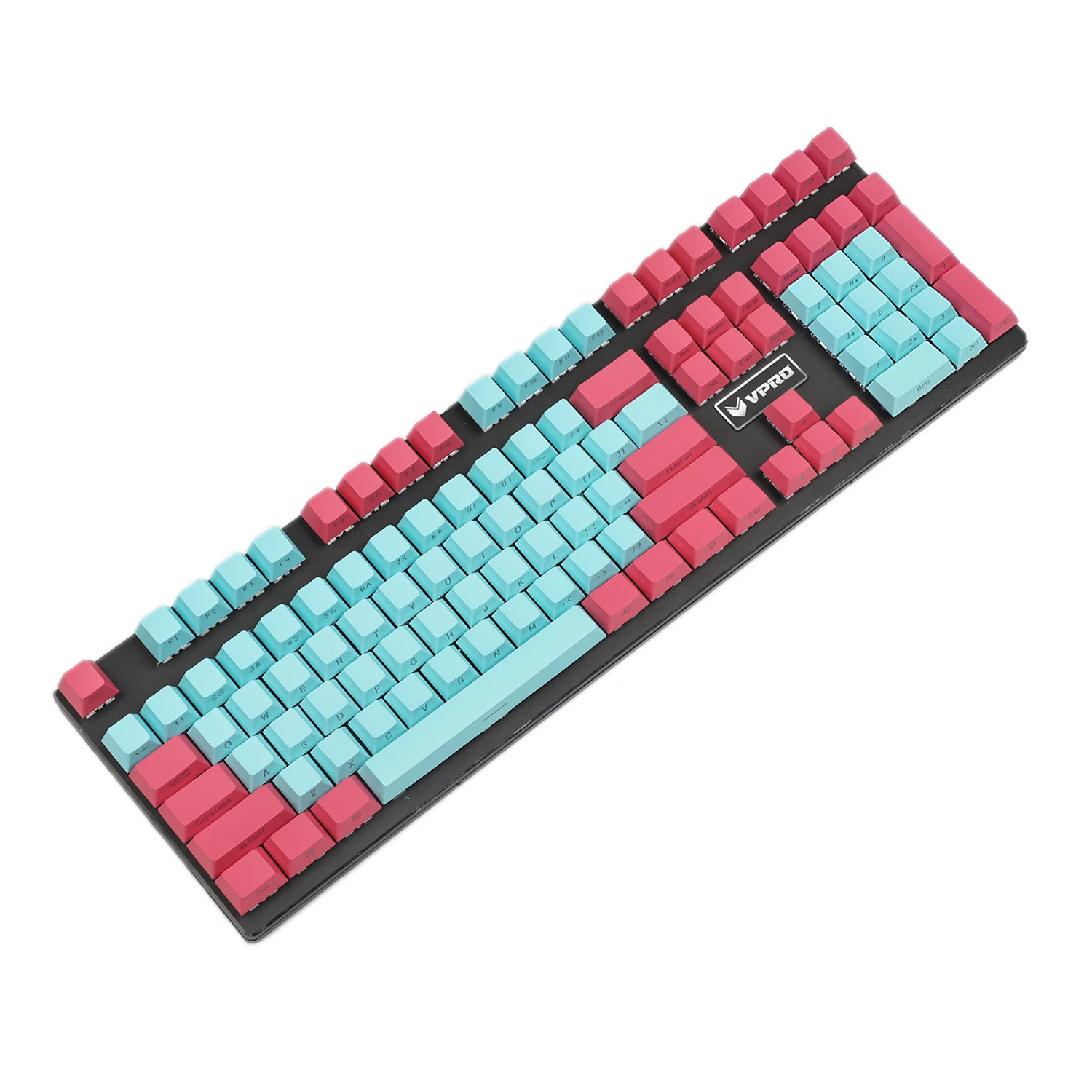 Double Shot Miami Pbt Keycaps Translúcido Backlit Keycaps para Teclado Mecânico mx Side-lit Preto Branco 104 108 - Imagem 2