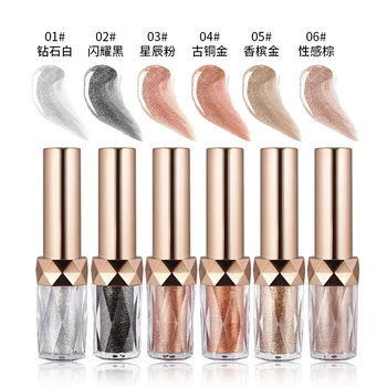 

1F Minimum10,6 colors bright liquid eye shadow waterproof can private label custom logo if meet minimum wholesale cosmetics