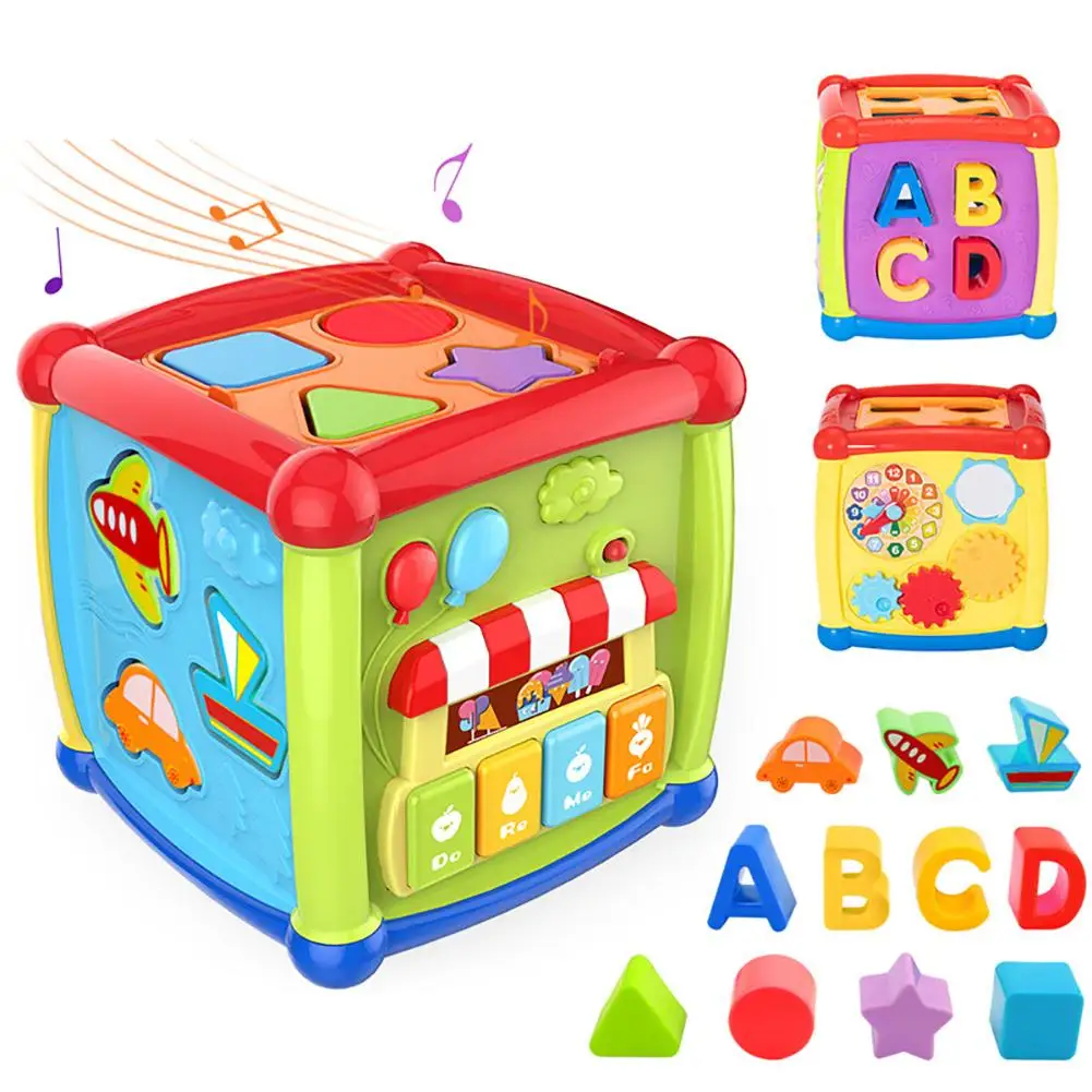 

Music Activity Clock Geometric Blocks Sorter Educational Toddlers Kids Toy New