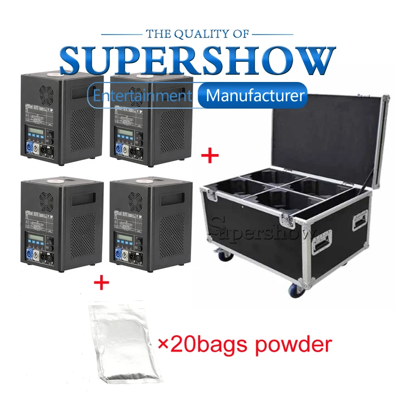 Бесплатная доставка 4 шт./лот Flightcase с 20 мешками пудровый фонтан управление DMX