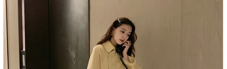 Длинное шерстяное пальто выше колена, новая Корейская версия свободного кроя высокого класса, кашемировое Женское пальто