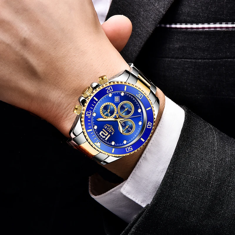 2024LIGE Mens Watches New Fashion Sport Stainless Steel Date Clock Luminous Waterproof Quartz WristWatch Relogio Masculino Reloj 5