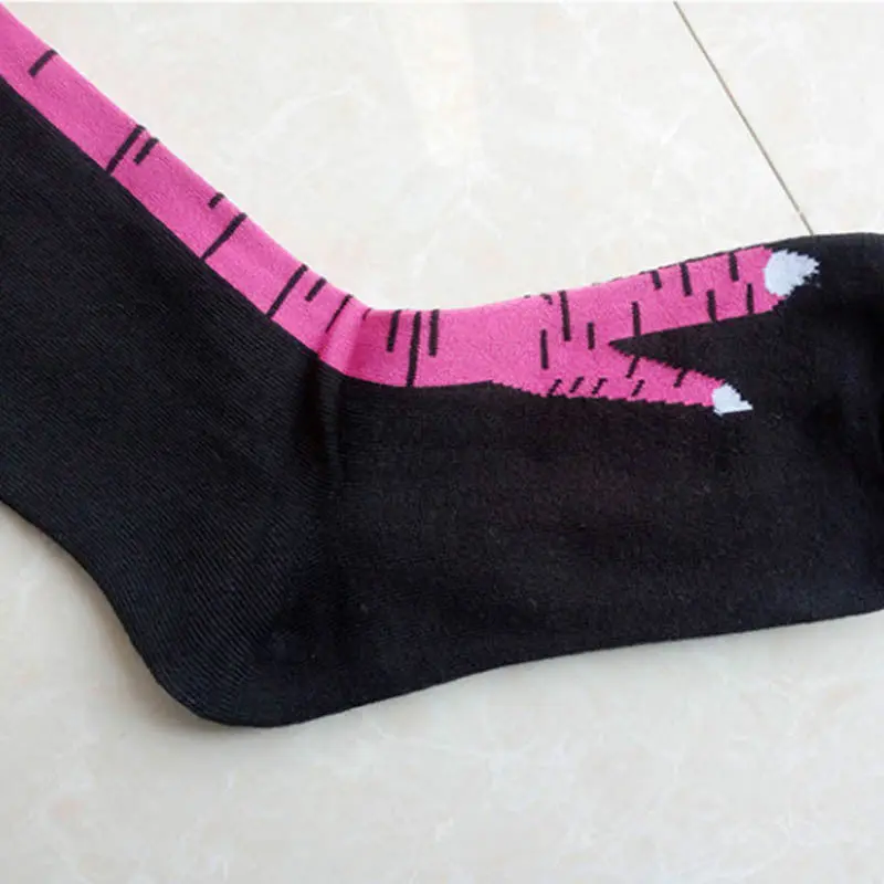Frauen-mächen-lustige hulerbein-Glucken-Neuheits-Knie-Schenkel-hohe Socke 3D