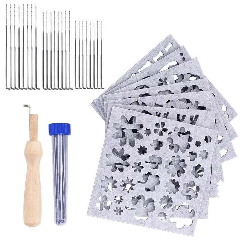 KAOBUY32PCSWoolFeltingNeedlesWoolFeltMoldNeedleFeltingAppliqueMoldNeedleFelting