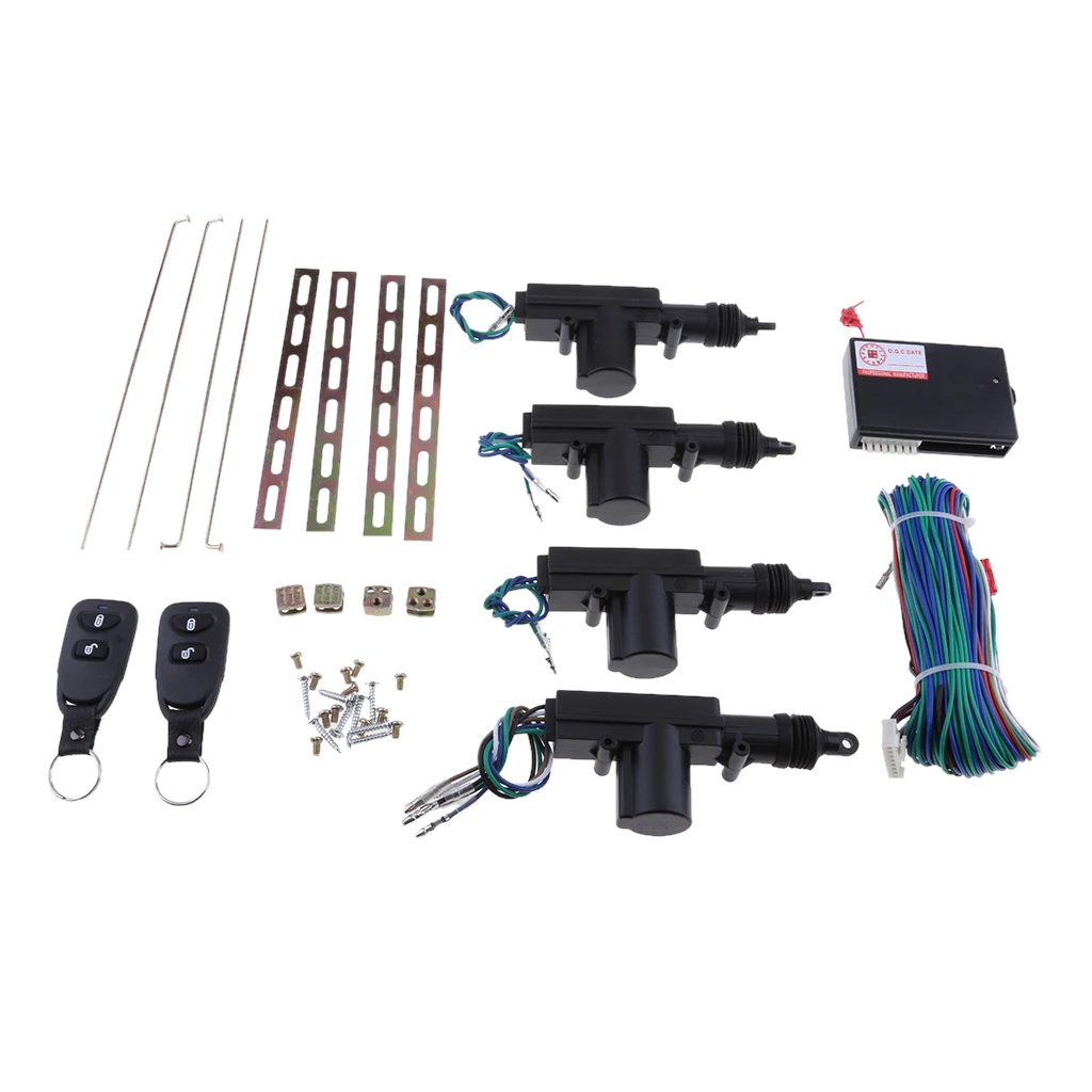 4 Door Power Central Lock Kit w/2 Keyless Entry Car Remote Control 