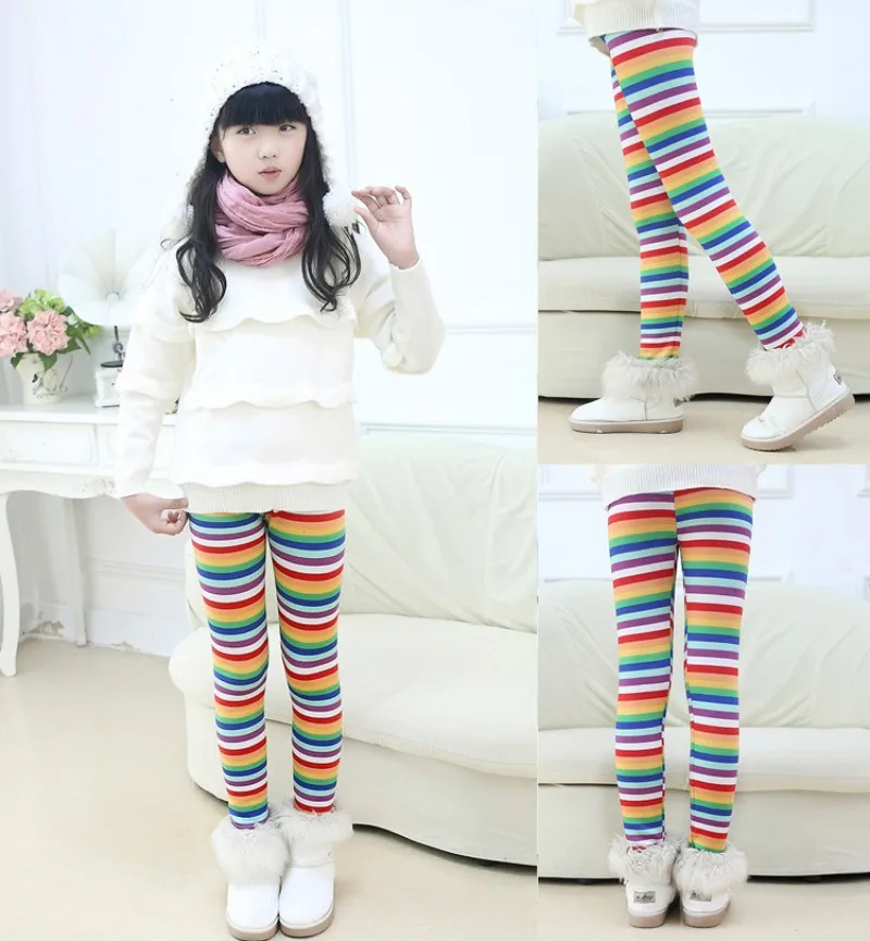 Г. Новые осенне-зимние леггинсы для девочек корейские модные утепленные бархатные штаны с принтом для девочек От 2 до 6 лет Детские штаны