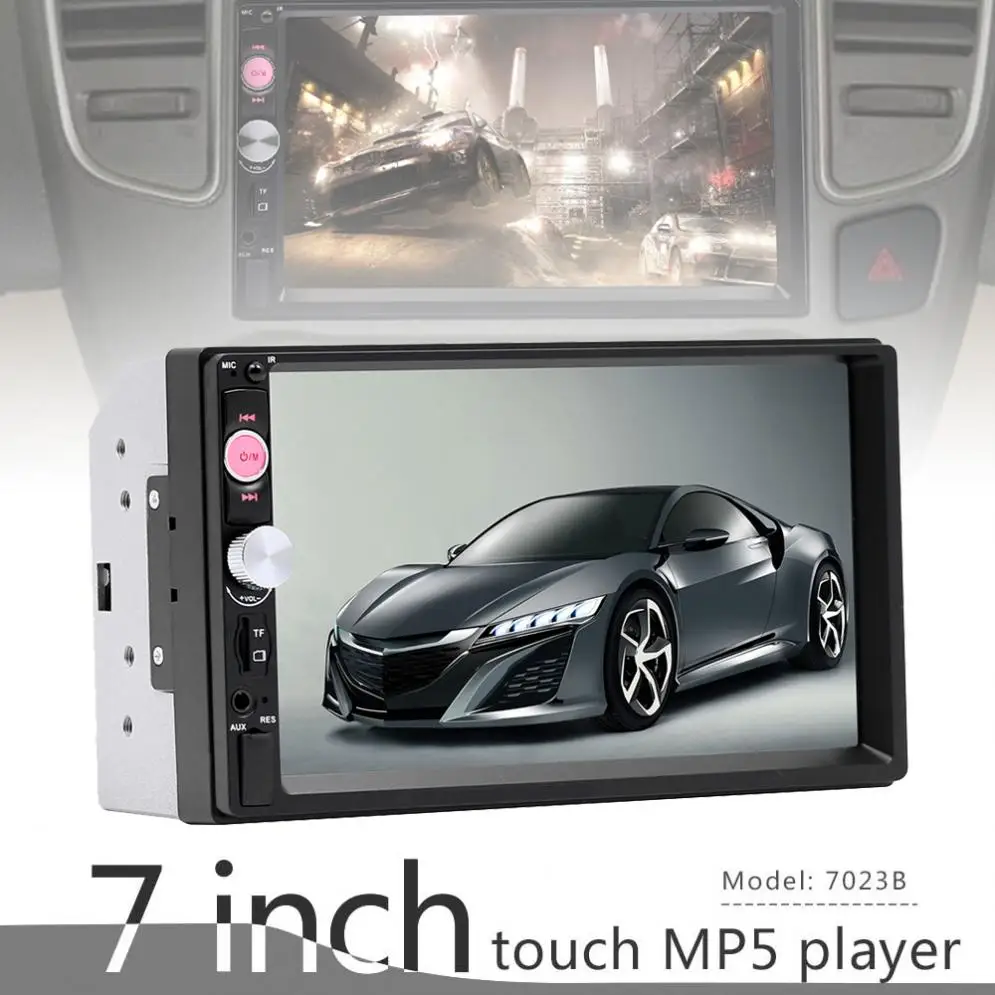 

Bluetooth In Dash HD Touch Screen Car Video FM Radio Stereo Player Aux In / Rear View Camera for iPhone Android Mirror Link