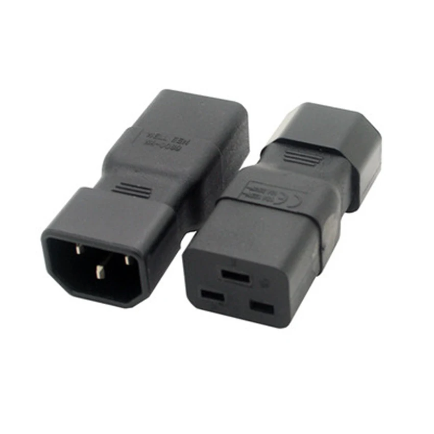 Black Copper IEC320 C14 Male to C19 Female Power Socket UPS PDU APC Power Adaptor Plug Electric AC Connector Plug 10A 16A