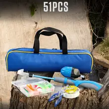 Sac à main de pêche en plastique, 51 pièces/ensemble, exquis, Anti Corrosion, ensemble d'accessoires, matériel de pêche, fournitures compactes 