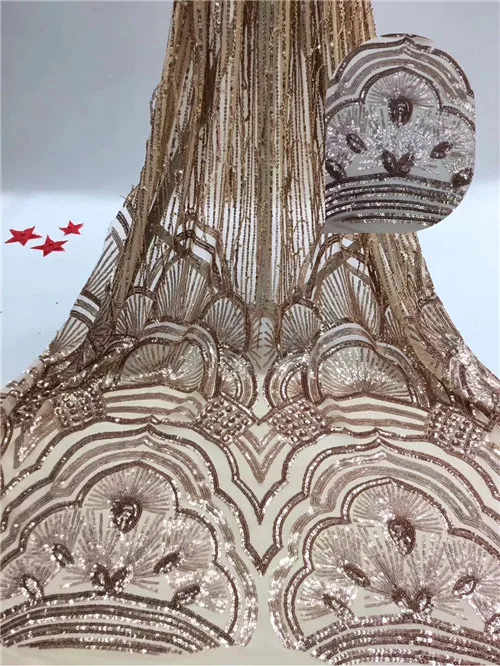 

High Quality Nigerian Lace Fabrics With sequin African French Net Lace Fabric Embroidered Tulle Mesh Lace Fabric DPJUL313