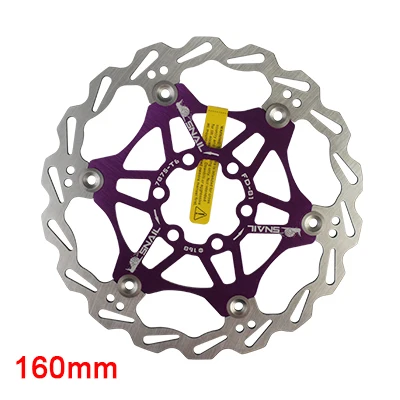 Улитка горный велосипед MTB DH 180 мм 160 мм 203 мм поплавок вращающийся диск тормозной ротор велосипедные роторы - Цвет: 160mm Purple